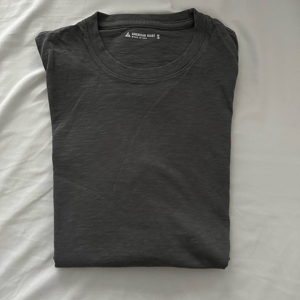 American Giant Long Sleeve Slub T-Shirt. Made in USA, Mens Small